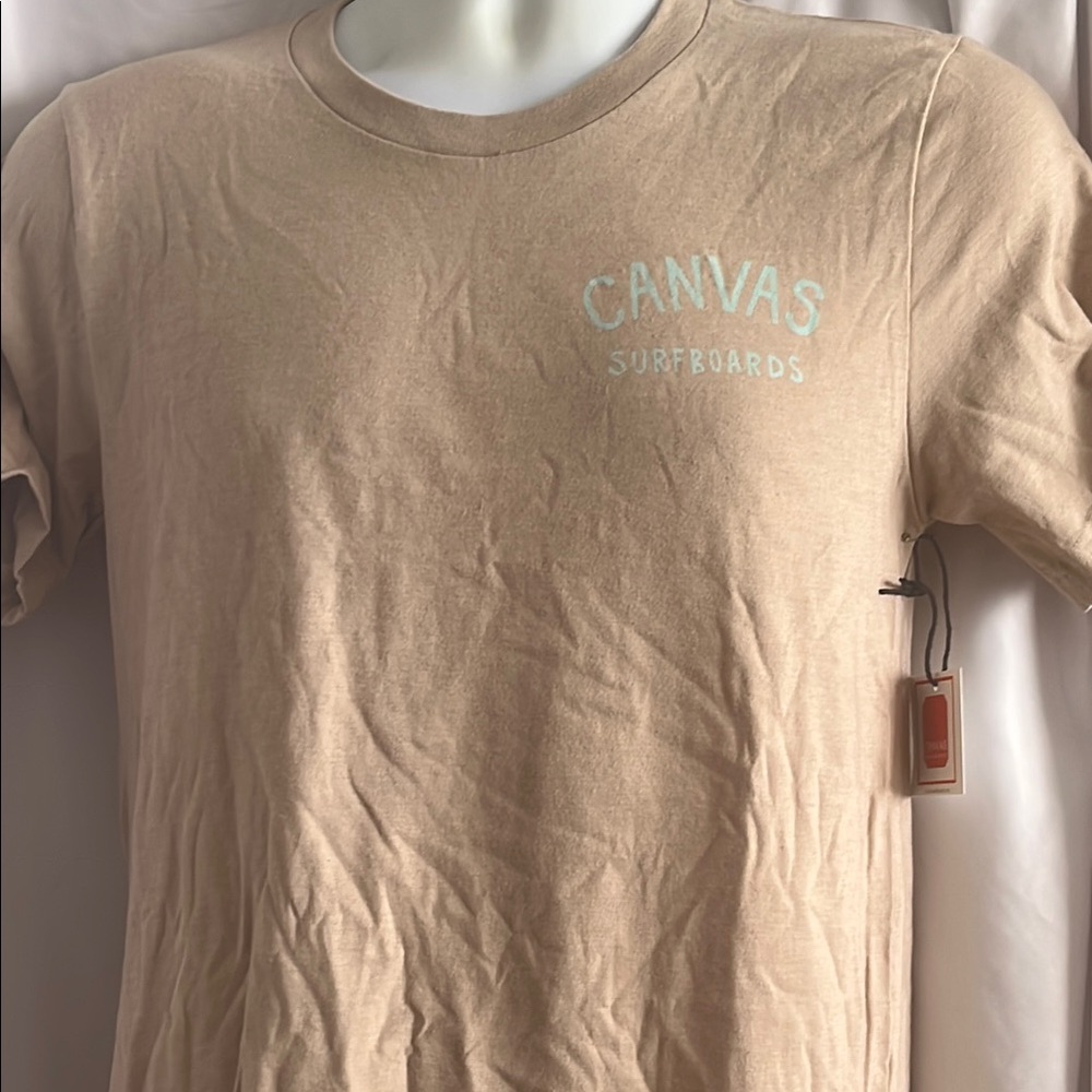 Canvas Surfboards Tan/Mint Classic Men's T-Shirt. Lightweight and soft